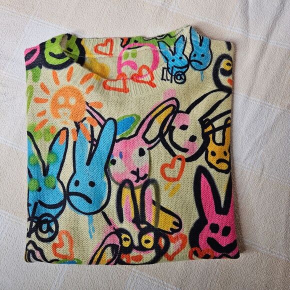 Rabbit Lightweight Crew Neckline Long Sleeves Multicolored & Yellow Knit Sweater - Picture 11 of 11